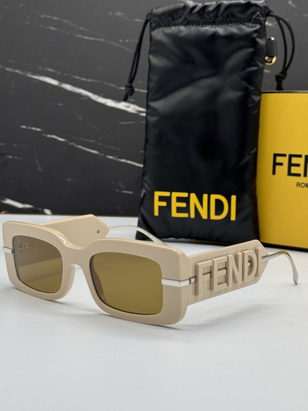 NEW FENDI FE40133I 57E SUNGLASSES BEIGE WOMEN EYEWEAR FENDI